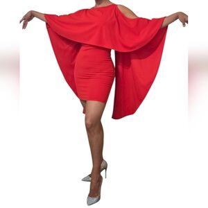 Fashion Nova Red One Shoulder Bodycon Dress